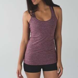 NWOT Lululemon Cool Racerback Tank Heathered Black Cherry Size 2